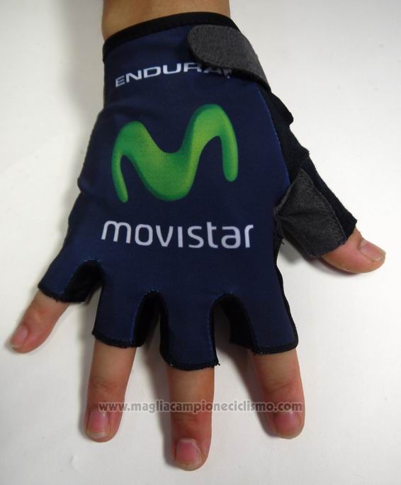 2015 Movistar Guanti Corti Ciclismo